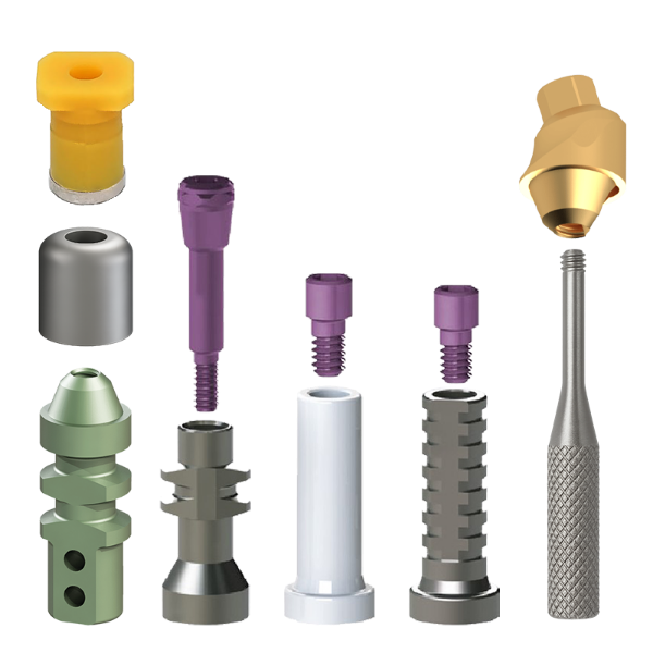 Narrow Platform 17° Angled Multi Unit Kit 2mm Shoulder Includes 1-MU-KSAN, 1-MU-KSSL, 1-MU-KSOTT, 1-MU-KSSLP, 1-MU-KS-PT, 1-MU-KSHC , 2-MU-KSTS, 1-MU-HD & 1-NL-MU-TSAMU